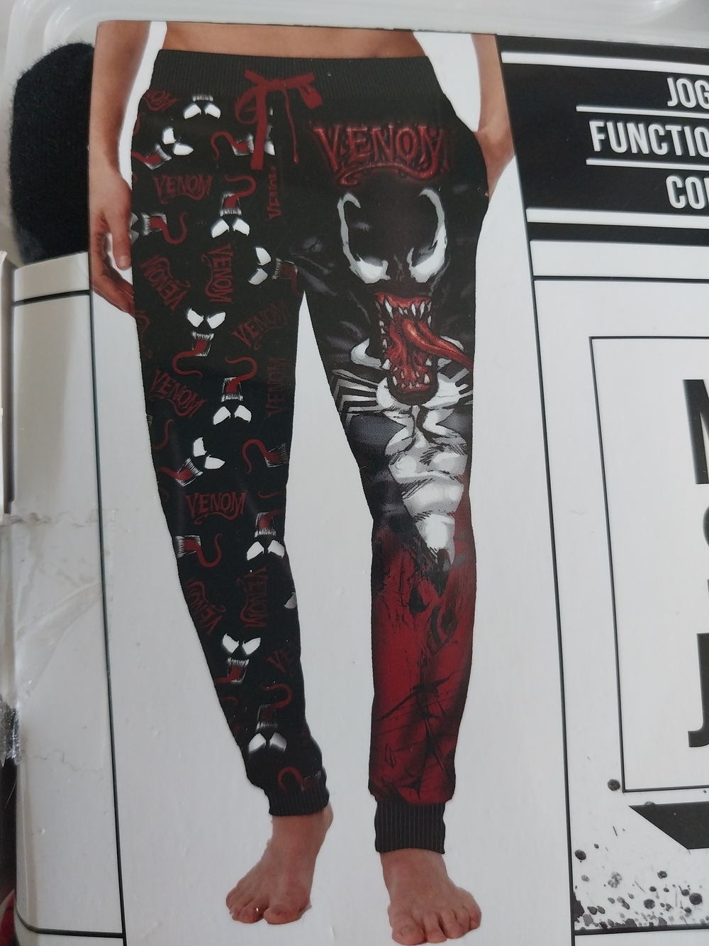 Marvel Venom Joggers - Black, Red & White Mens XXL